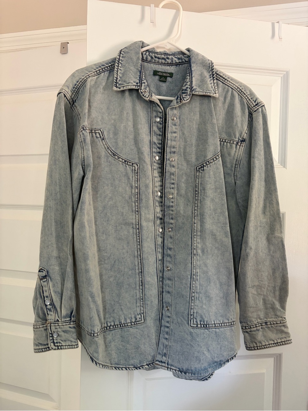 wild fable Light Wash Denim Shirt Jacket - Faded Blue